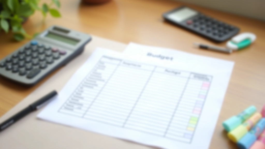 Tableau de suivi budgétaire avec différentes catégories de dépenses organisées en colonnes