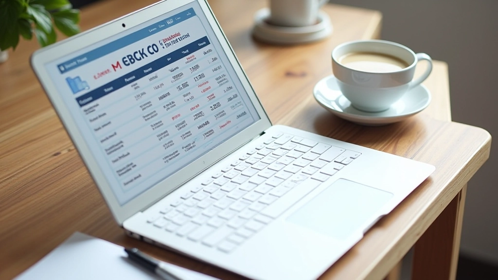 Écran d'ordinateur montrant un tableur avec des données financières organisées en colonnes